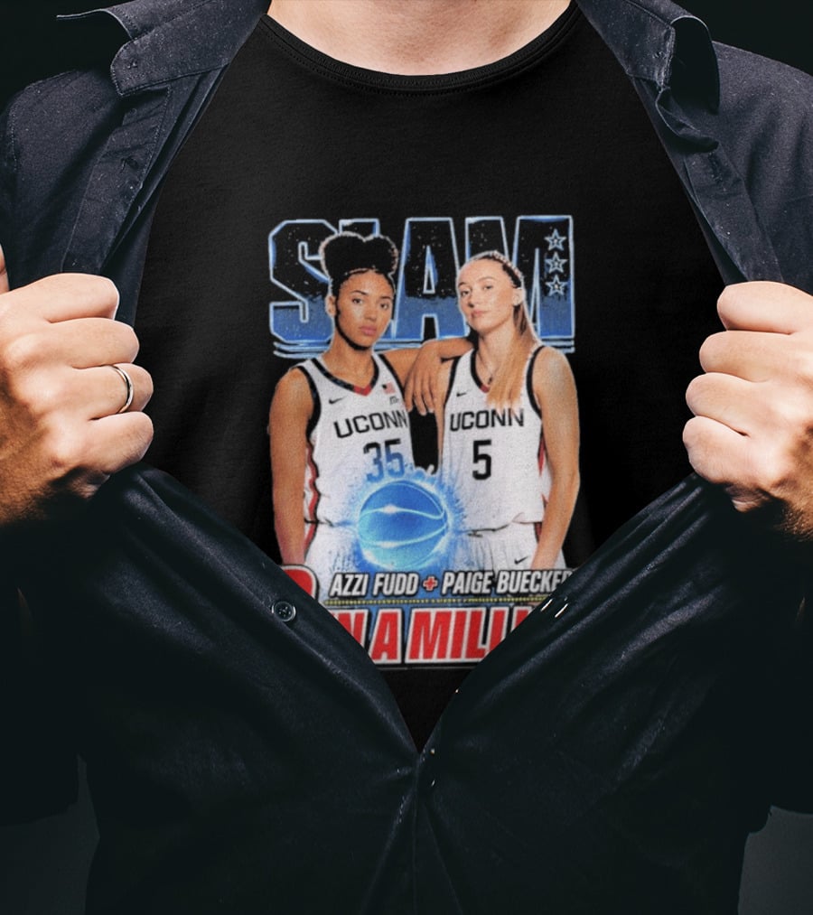 UConn Basketball Stars Paige Bueckers Azzi Fudd SLAM Two In A Million T-Shirt