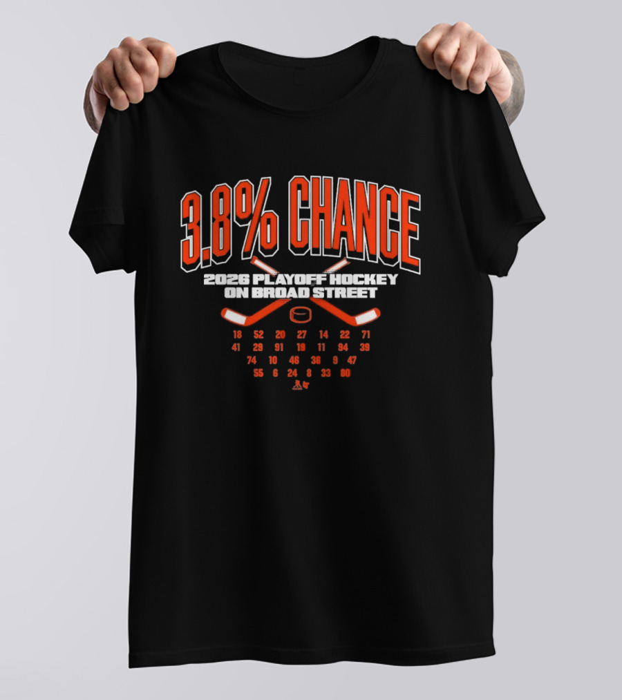 3.8% Chance 2023 Playoff Hockey On Broad Street T-Shirt