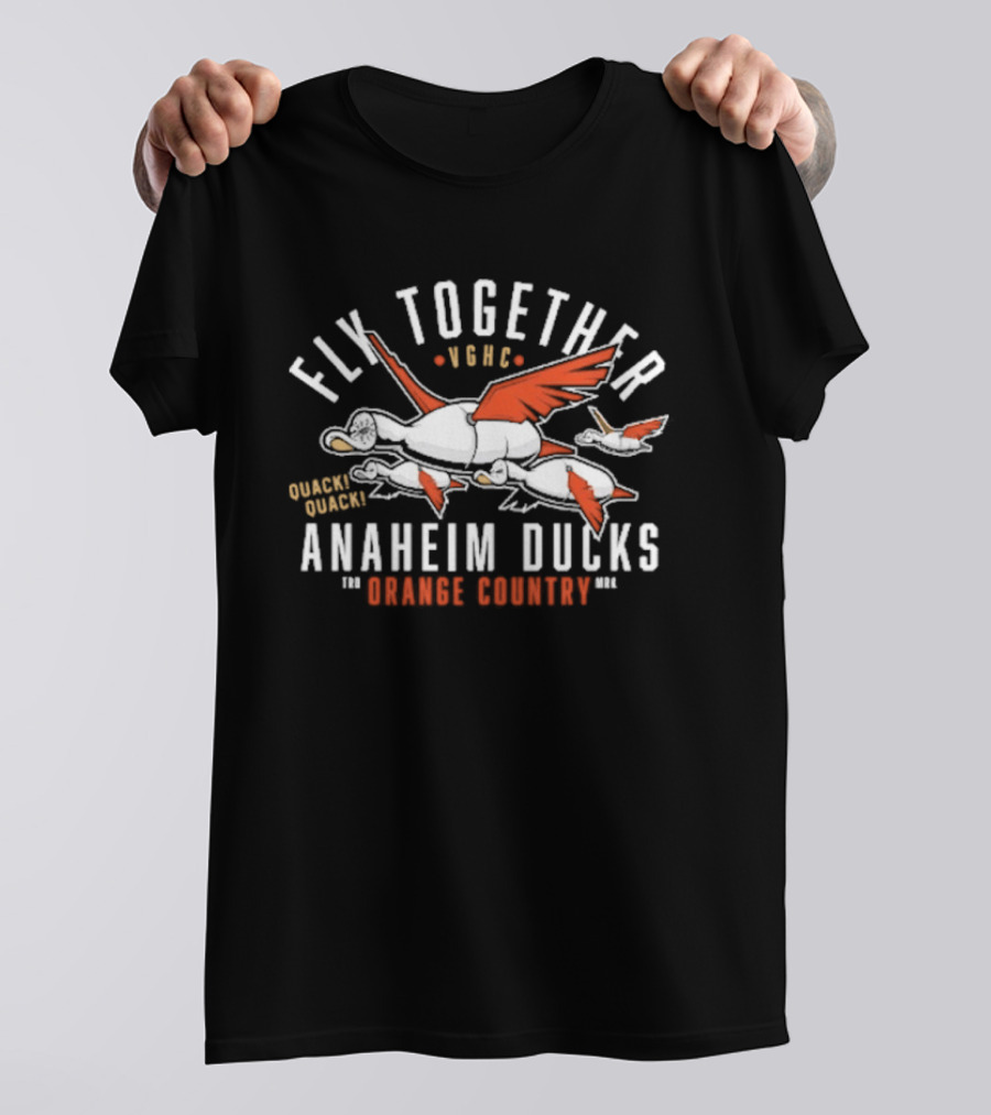 Orange County Anaheim Ducks Fly Together Squadron 1993 T-Shirt