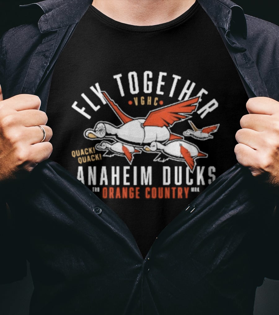Orange County Anaheim Ducks Fly Together Squadron 1993 T-Shirt