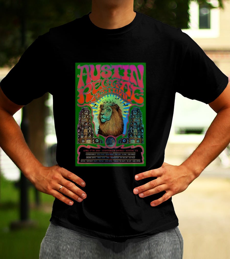 Austin Reggae Festival 2026 Auditorium Shores Stephen Marley Ziggy Marley Iration Jesse Royal Fortunate Youth T-Shirt
