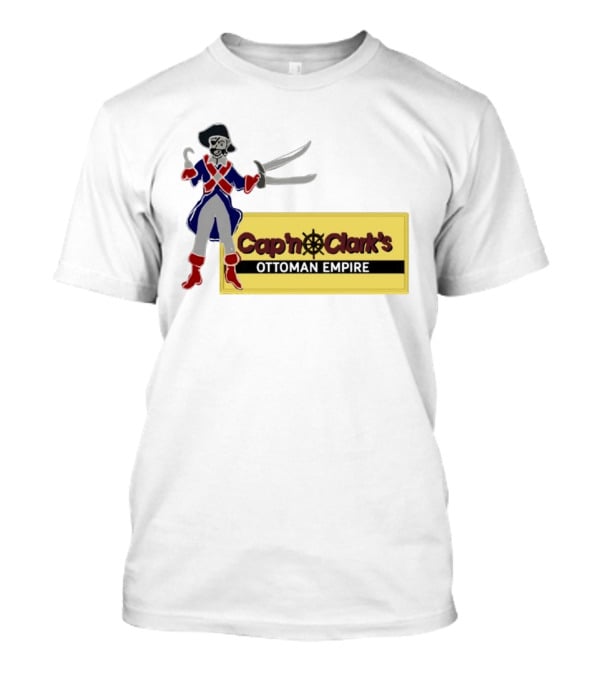 Cap'n Clark's Ottoman Empire Pirate With Crossed Swords T-Shirt