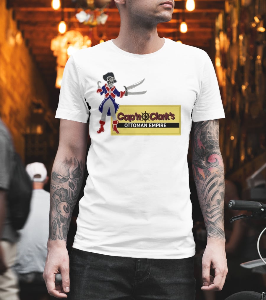 Cap'n Clark's Ottoman Empire Pirate With Crossed Swords T-Shirt