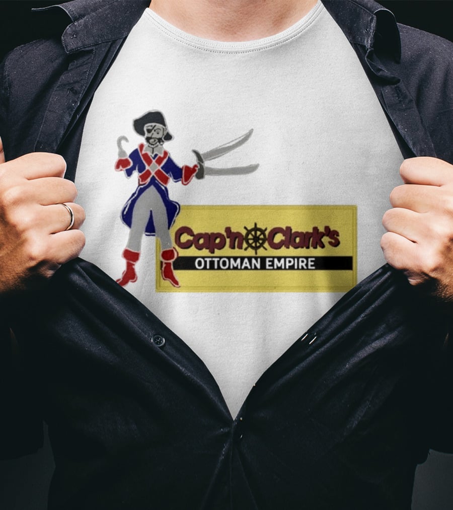 Cap'n Clark's Ottoman Empire Pirate With Crossed Swords T-Shirt