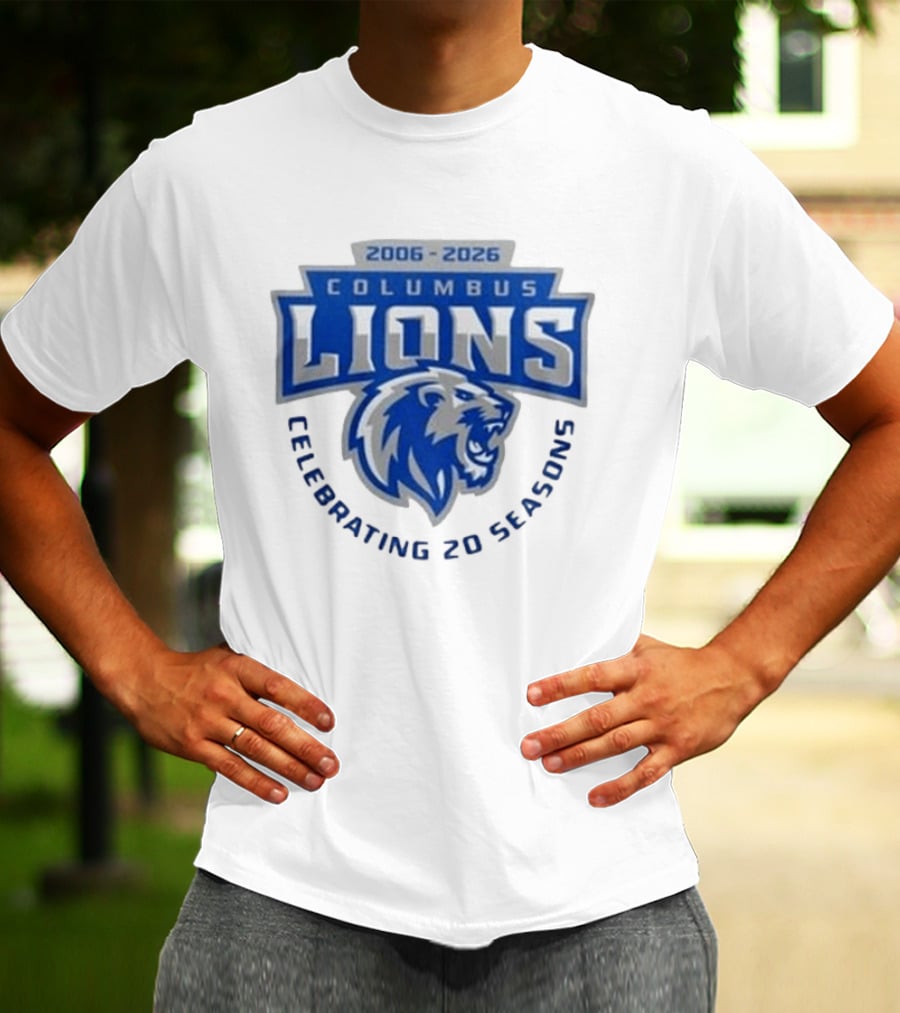 Columbus Lions Celebrating 20 Seasons 2006 2026 T-Shirt