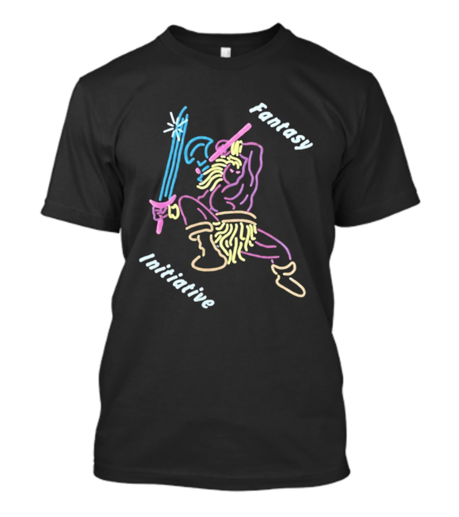 Fantasy Initiative Slash Puf Warrior Character With Sword T-Shirt
