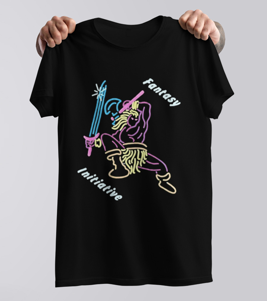 Fantasy Initiative Slash Puf Warrior Character With Sword T-Shirt