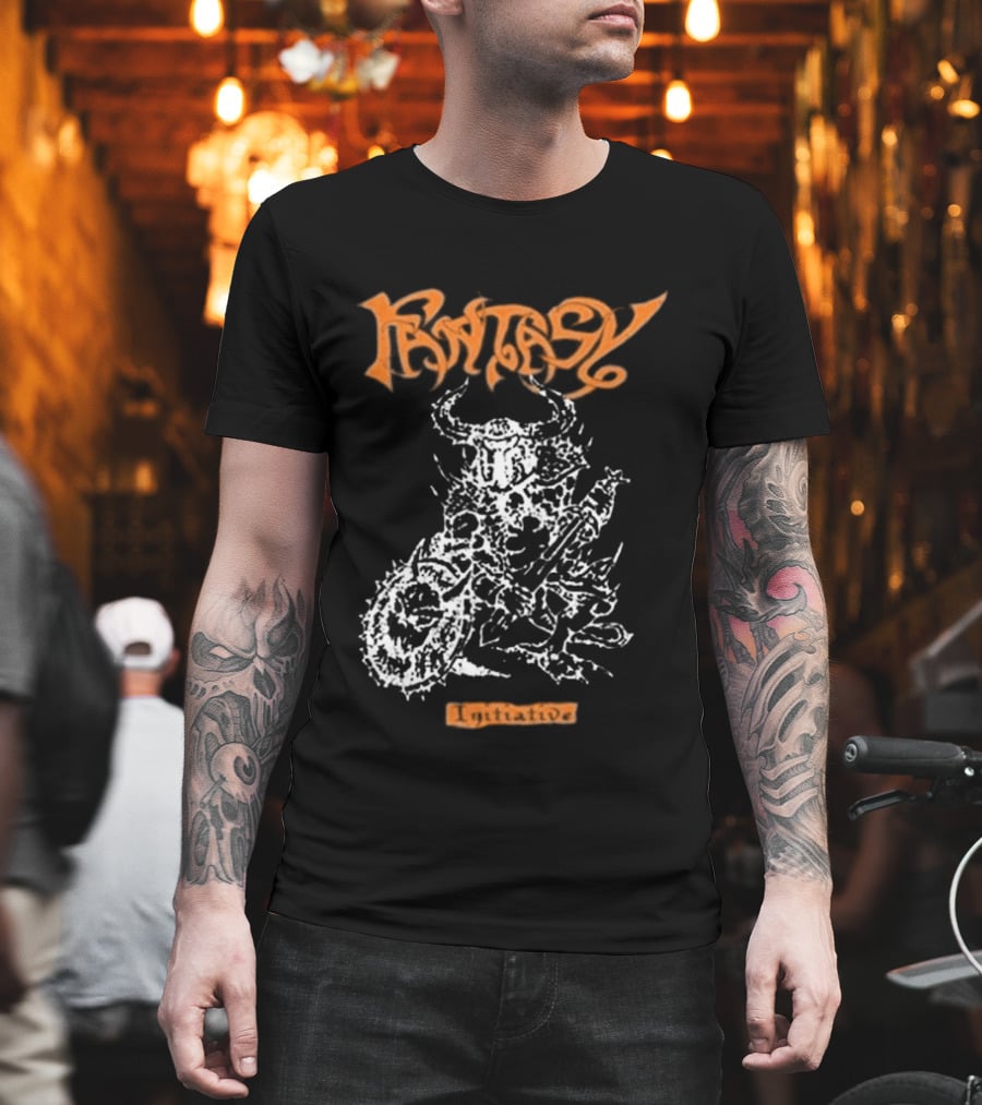 Fantasy Initiative Tormentor Orange Warrior With Spiked Club T-Shirt