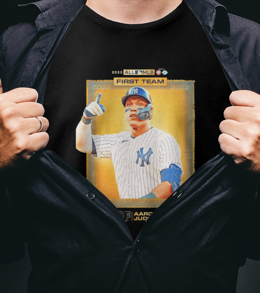 Aaron Judge 2022 All MLB First Team Yankees Player Recognition T-Shirt