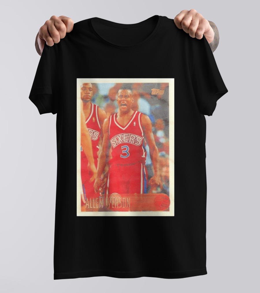 Allen Iverson Topps Philadelphia 76ers NBA Card T-Shirt