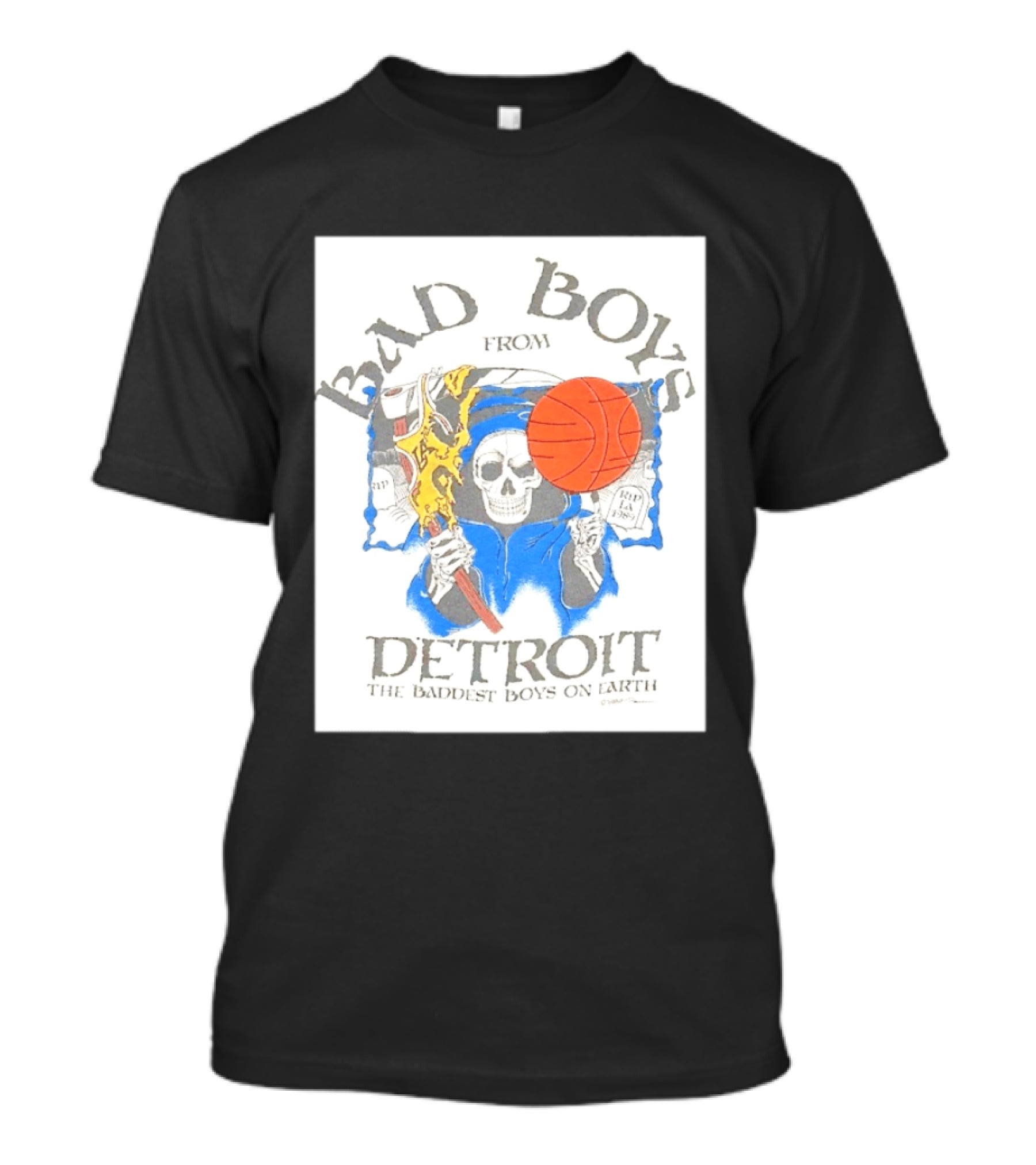 Bad Boys From Detroit Pistons The Baddest Boys On Earth Grim Reaper T-Shirt