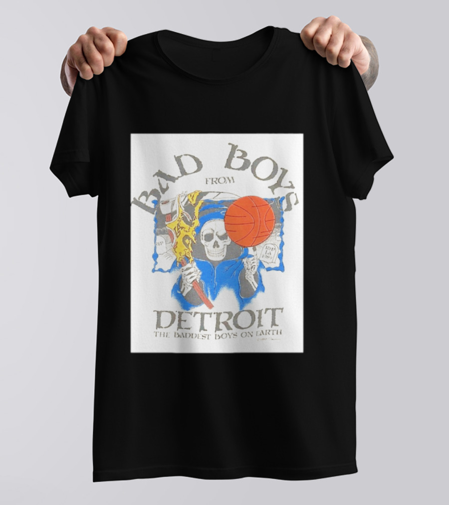 Bad Boys From Detroit Pistons The Baddest Boys On Earth Grim Reaper T-Shirt