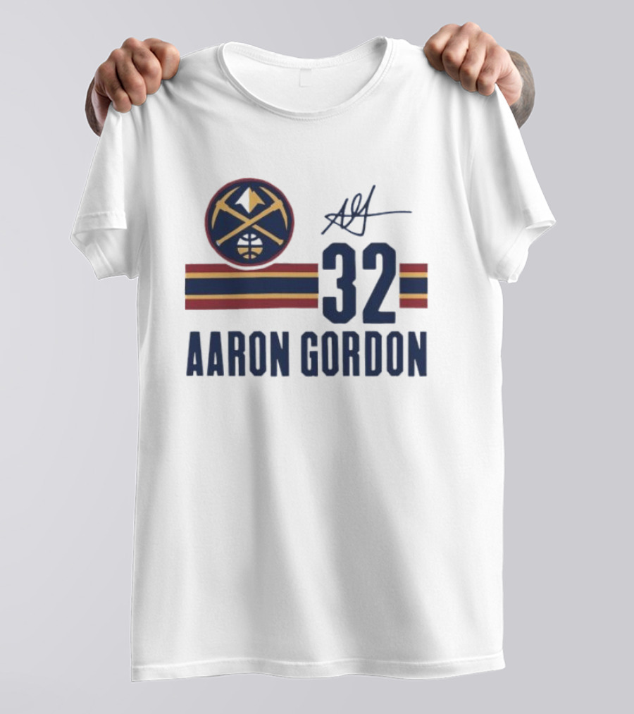 Aaron Gordon Denver Nuggets NBA 32 Basketball Signature T-Shirt