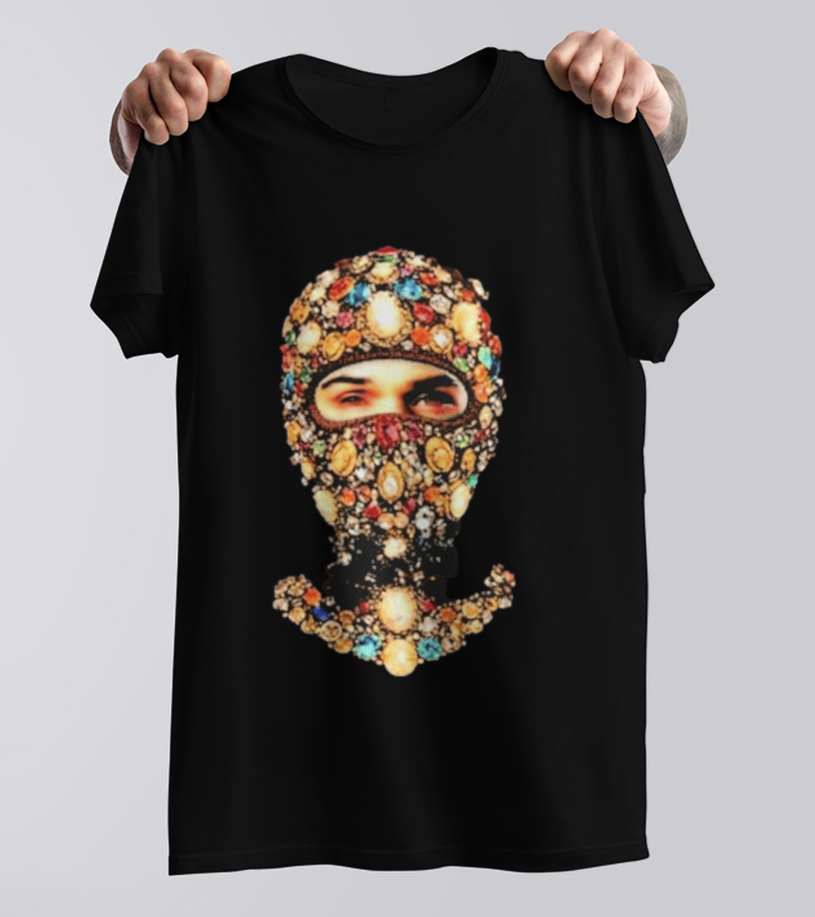 Chris Brown Obvious Gems Jewel Encrusted Balaclava T-Shirt
