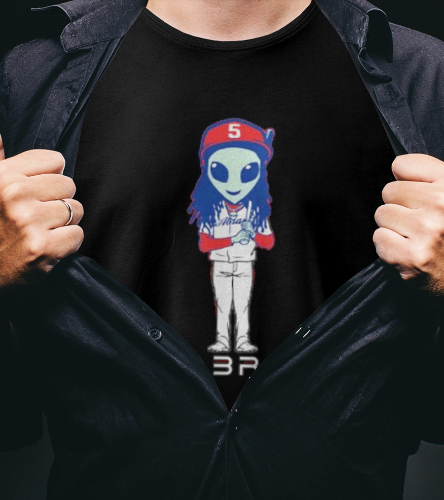 CJ Abrams Number 5 Washington Nationals MLB Alien T-Shirt