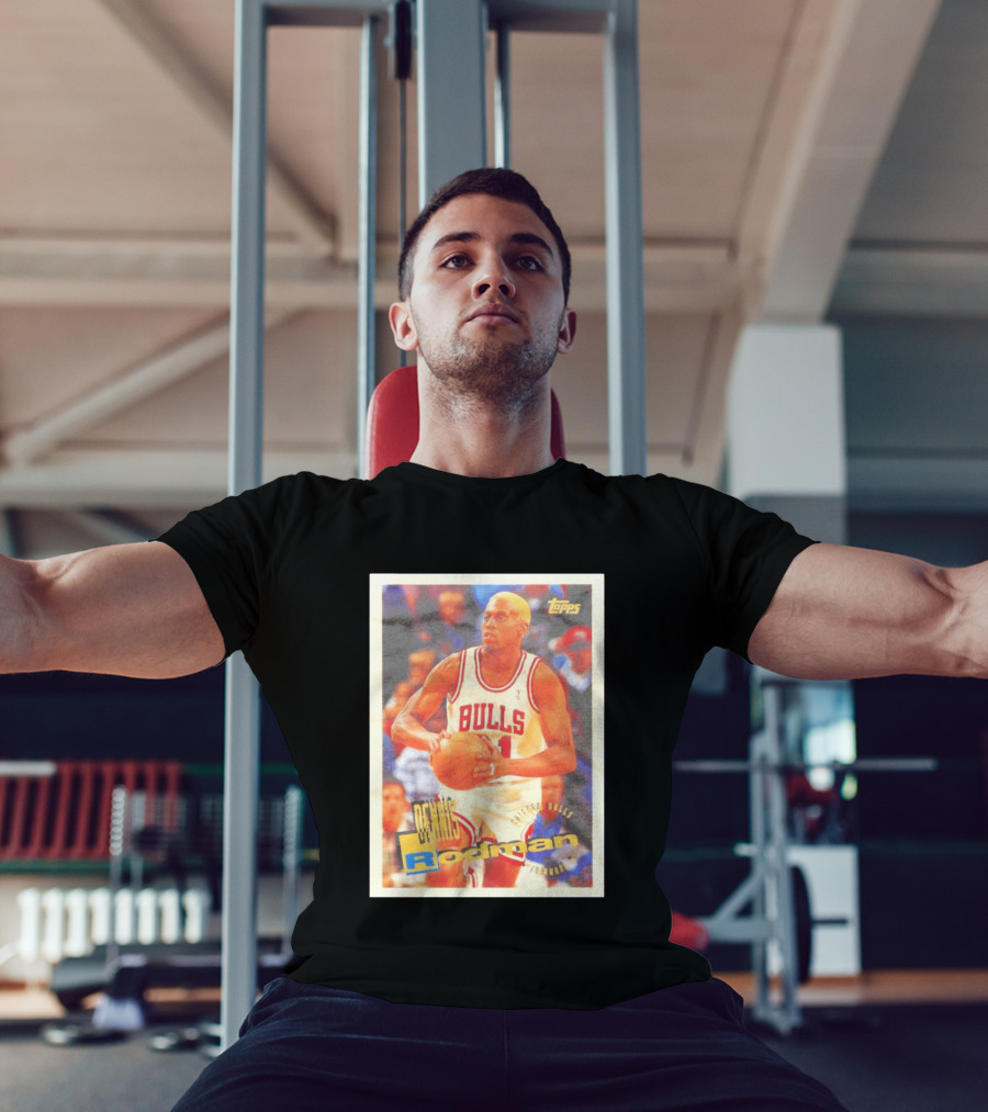Dennis Rodman Chicago Bulls Topps Card NBA Forward T-Shirt
