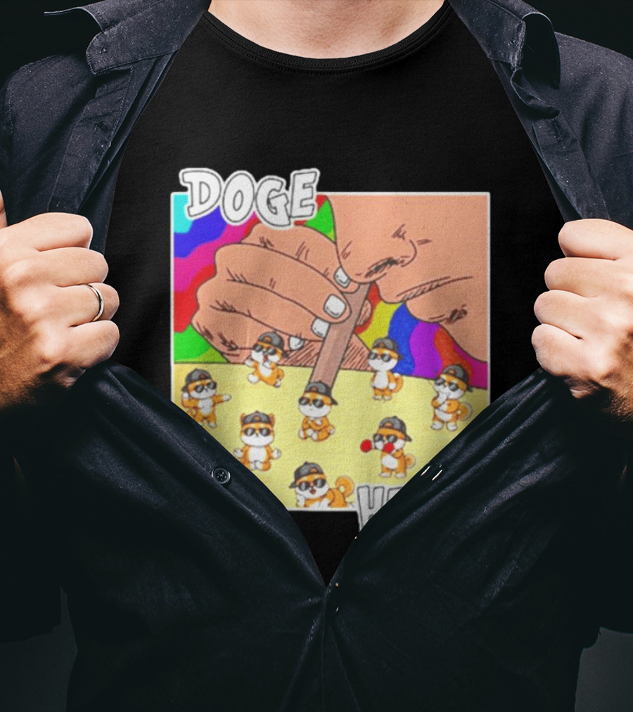 Doge Head Meme Cartoon With Dogs And Sunglasses T-Shirt