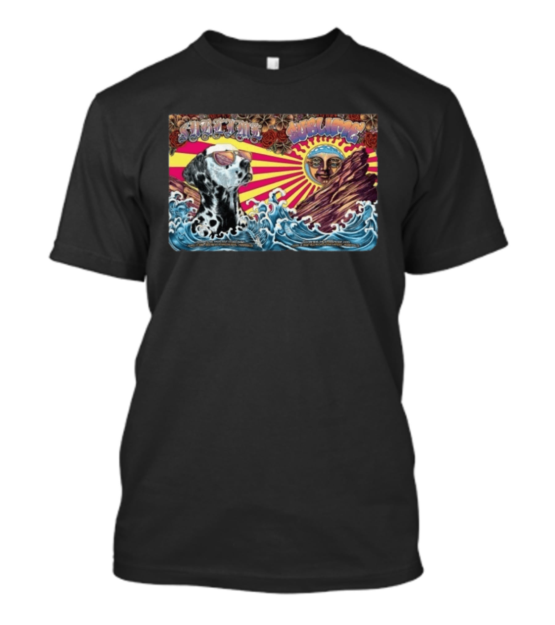 Sublime Red Rocks 2026 Dog Waves Sunburst Psychedelic T-Shirt