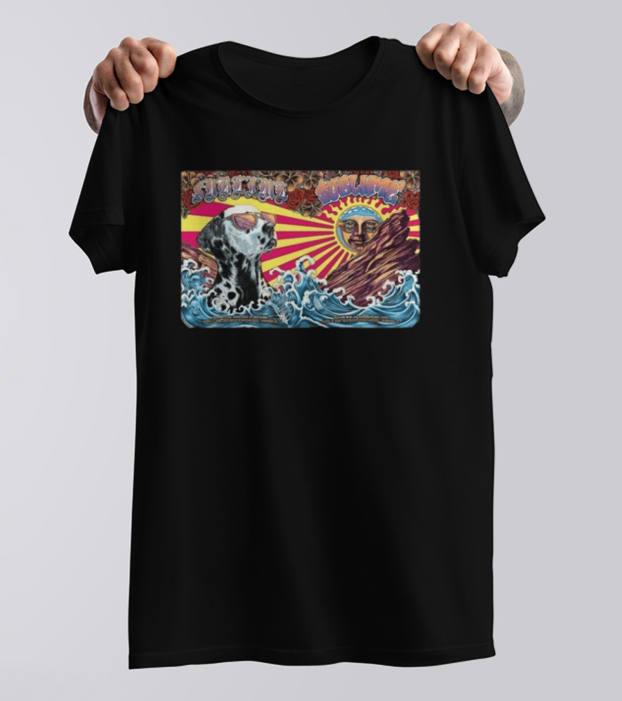 Sublime Red Rocks 2026 Dog Waves Sunburst Psychedelic T-Shirt