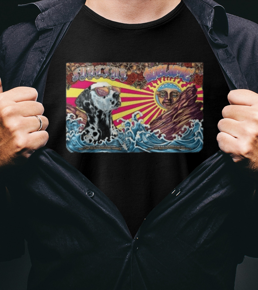 Sublime Red Rocks 2026 Dog Waves Sunburst Psychedelic T-Shirt