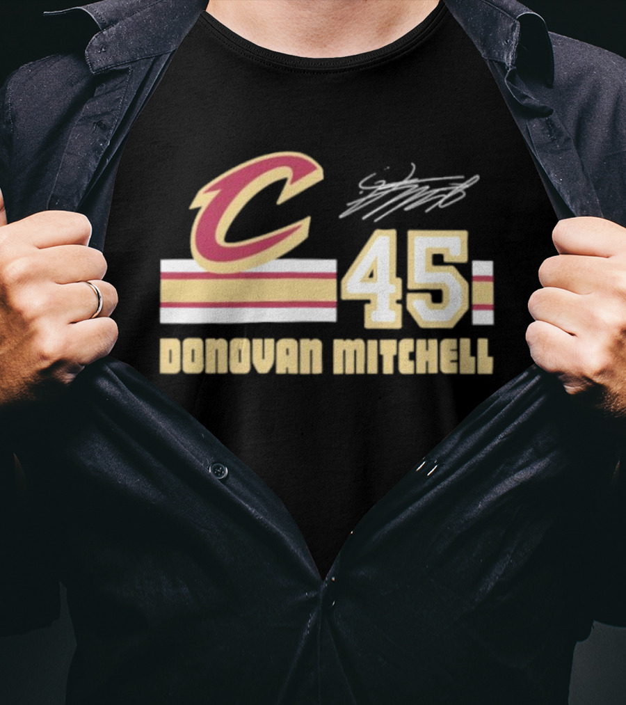 Cleveland Cavaliers Donovan Mitchell 45 Signature NBA T-Shirt