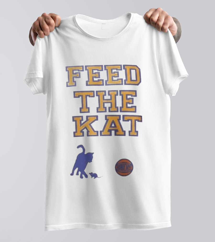 Feed The Kat Knicks Logo Basketball Cat T-Shirt
