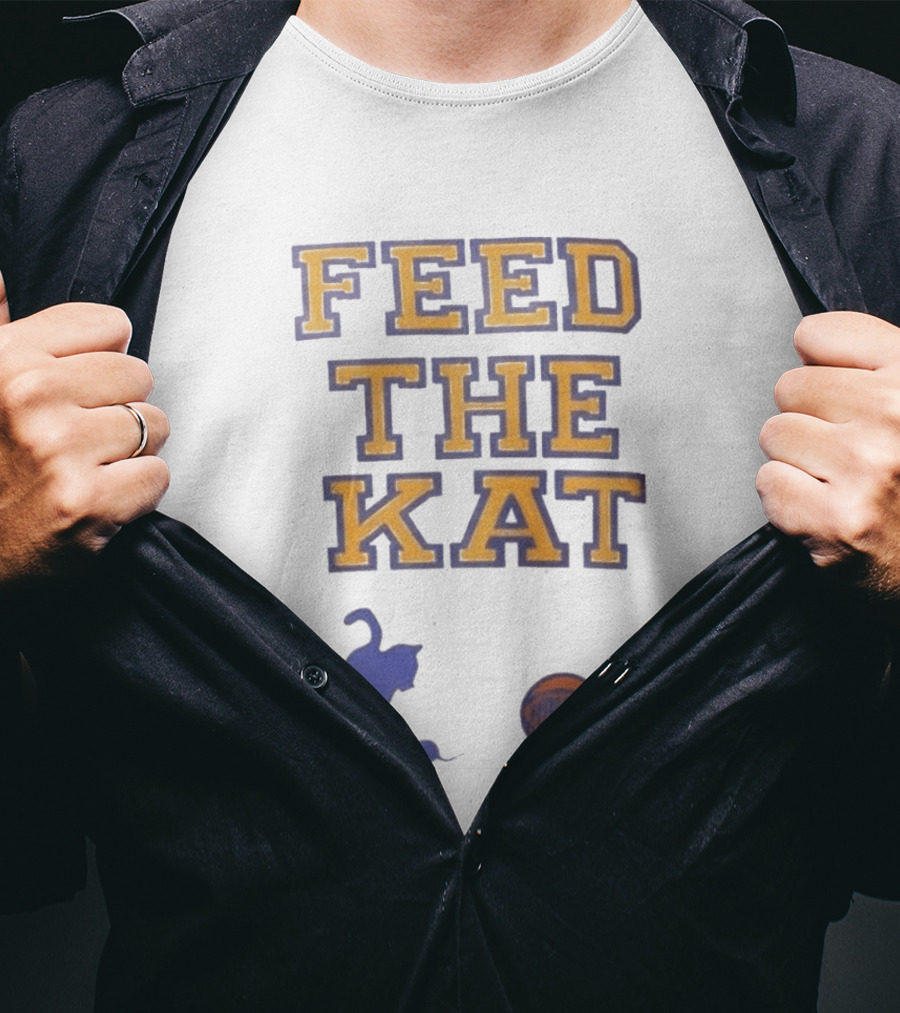 Feed The Kat Knicks Logo Basketball Cat T-Shirt