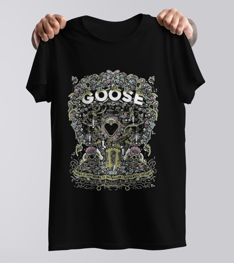 Goose Irving TX Event Apr 25 2026 Psychedelic Floral Heart T-Shirt