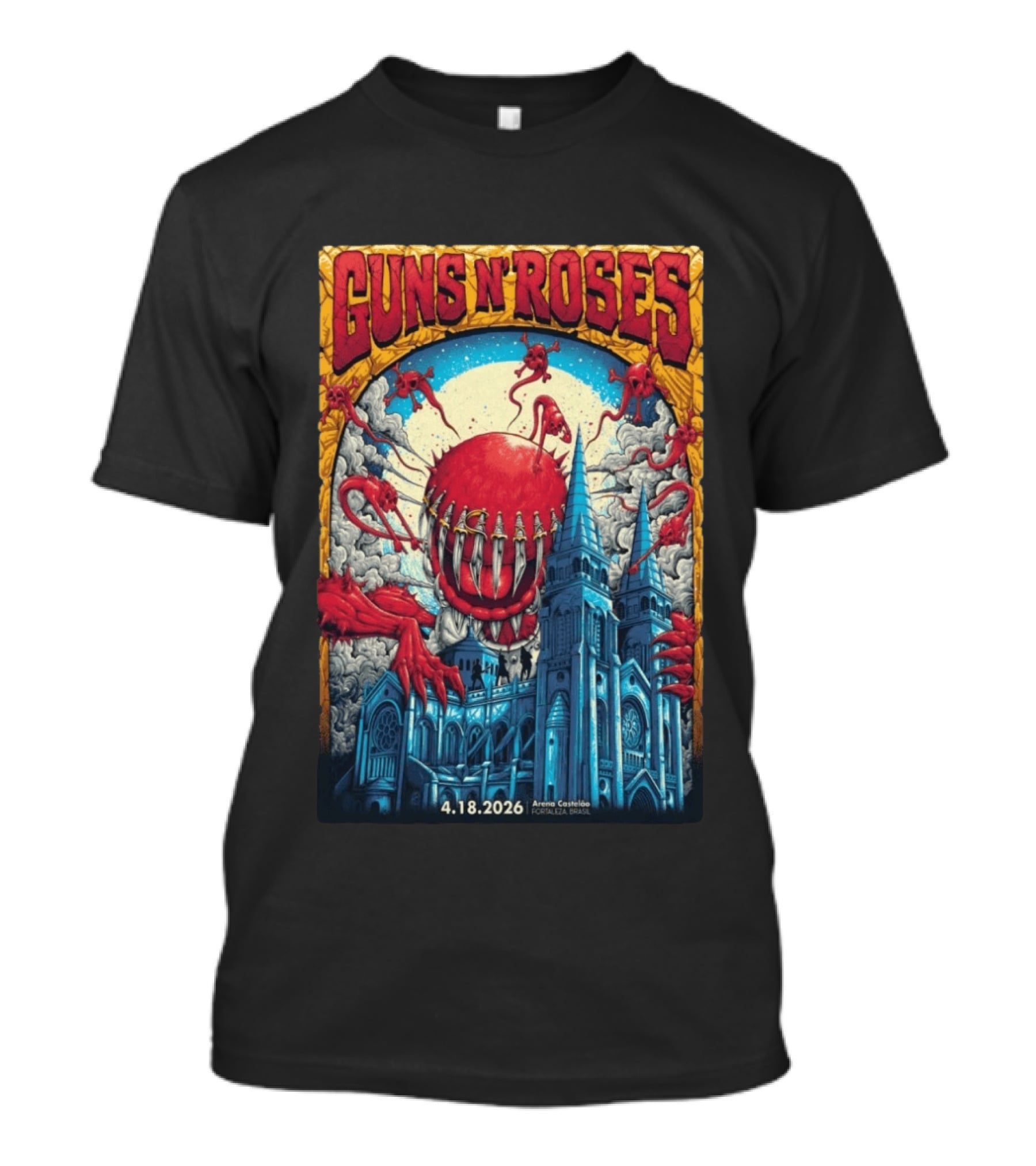 Guns N' Roses 4 18 2026 Fortaleza Brazil Arena Castelão Event Venom Cathedral T-Shirt
