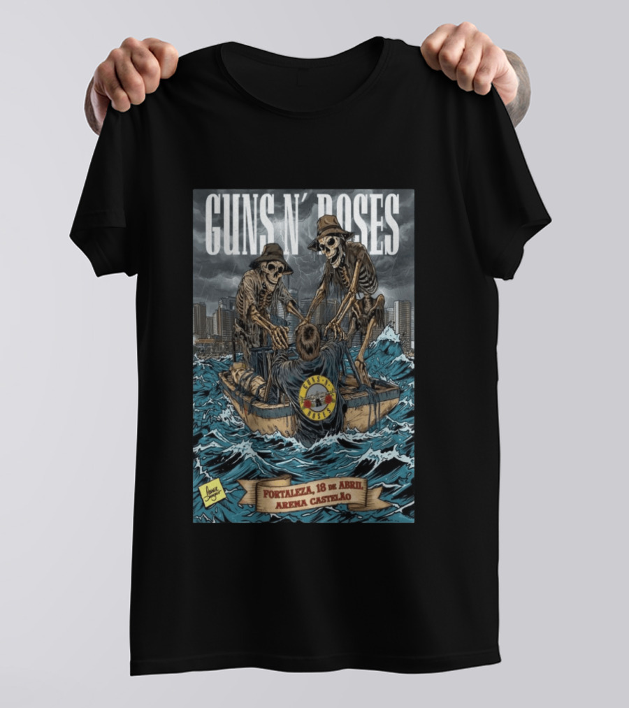 Guns N' Roses April 18 2026 Fortaleza Arena Castelão Skeletal Boat T-Shirt