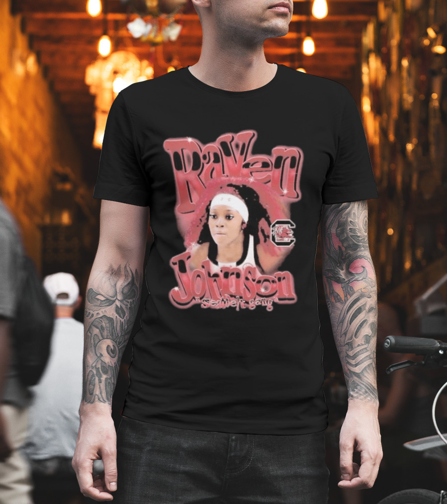 Raven Johnson South Carolina Gamecocks Seatbelt Gang T-Shirt