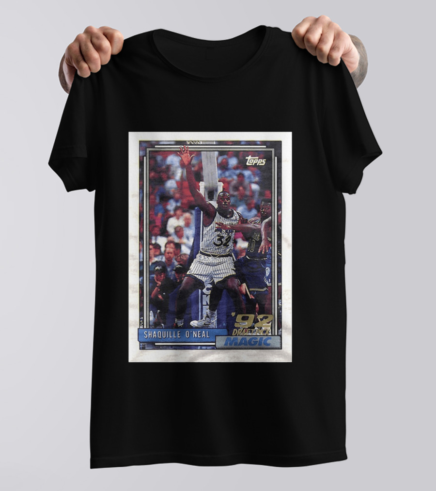 Shaquille O'Neal 1992 NBA Draft Pick Topps Card Orlando Magic T-Shirt