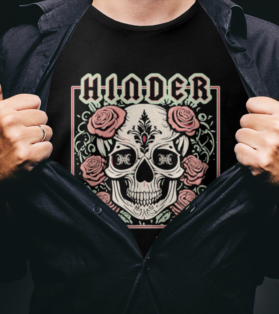 Hinder Pastel Skull Roses T-Shirt