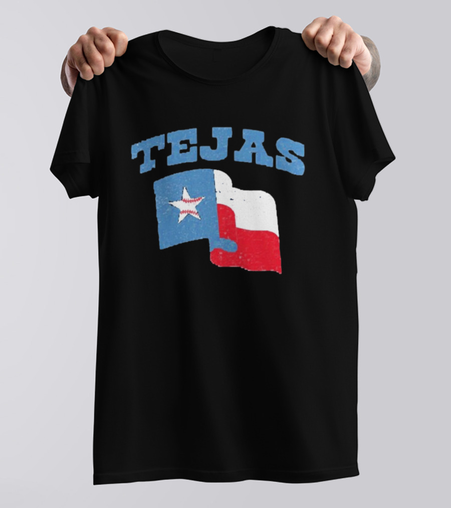 TEJAS Texas Flag With Baseball Star T-Shirt