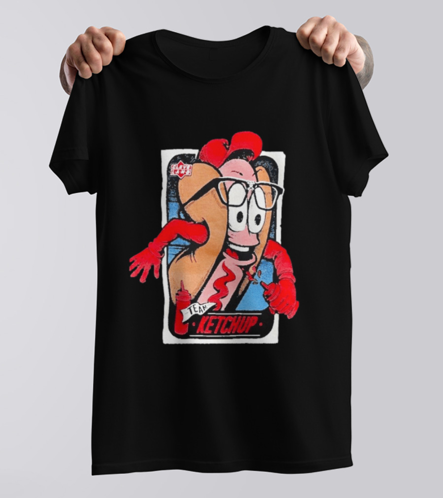 Cleveland Hot Dog Character Glasses Team Ketchup T-Shirt