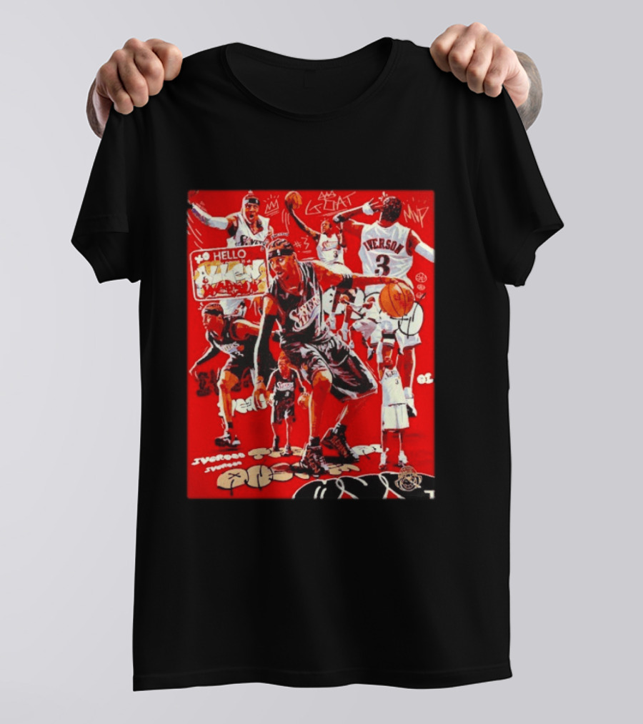 Allen Iverson Philadelphia 76ers NBA Hall Of Famer Iconic Collage 3 Jersey MVP Greatest 01 T-Shirt
