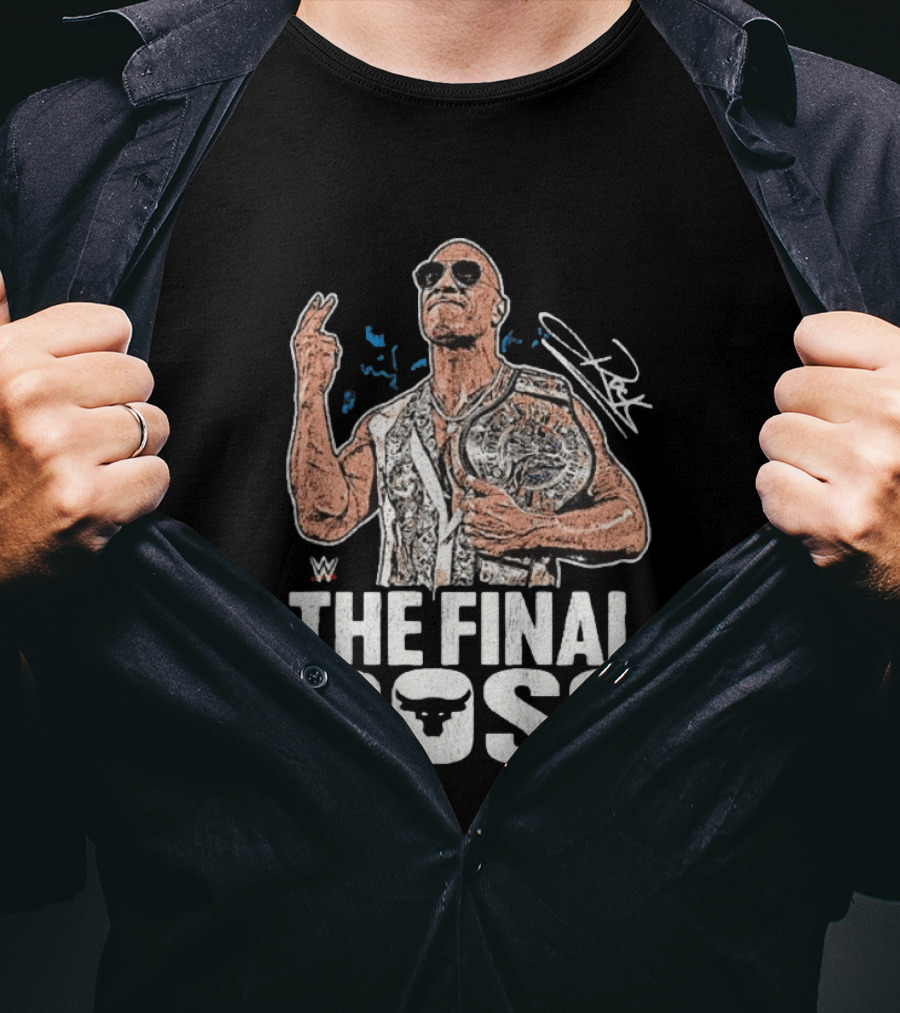 The Final Boss WWE Dwayne Johnson The Rock Signature Champion T-Shirt