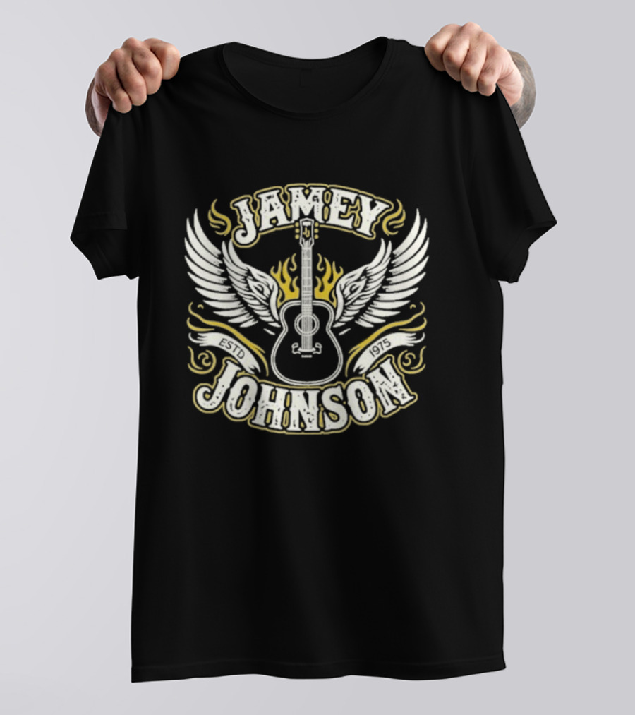 Jamey Johnson Guitar With Wings And Flames Est. 1975 T-Shirt