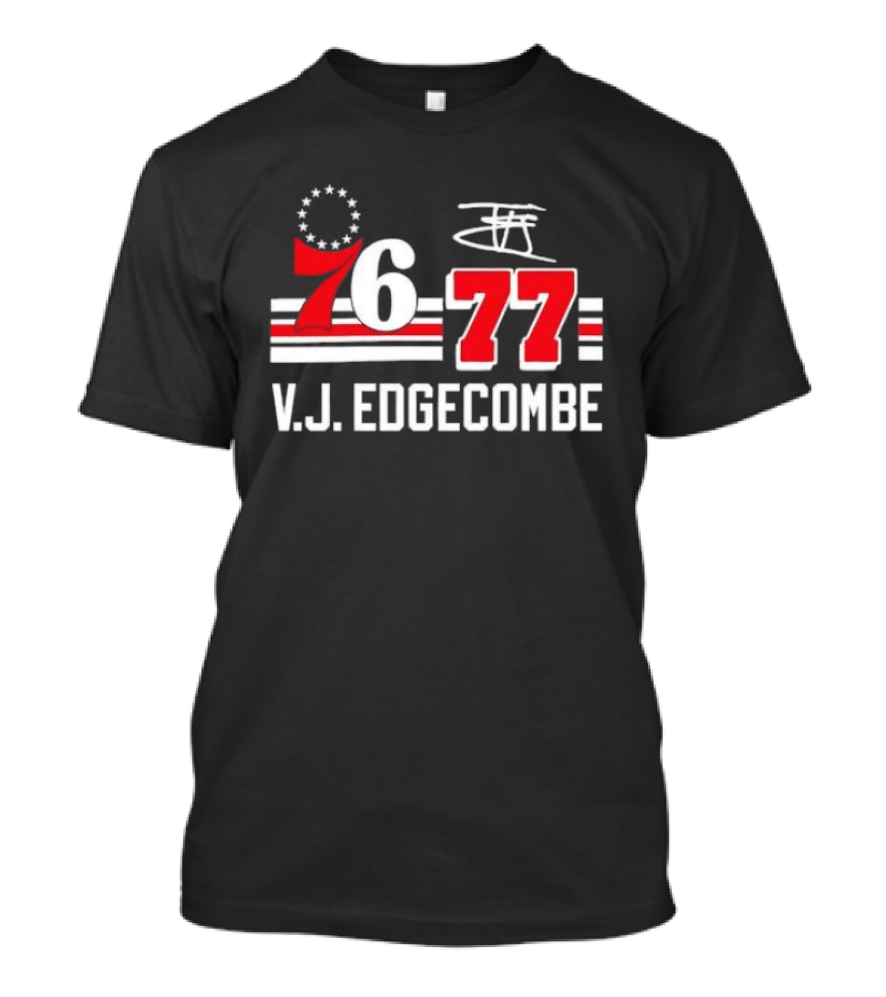 Philadelphia 76ers VJ Edgecombe 76 77 NBA Number T-Shirt