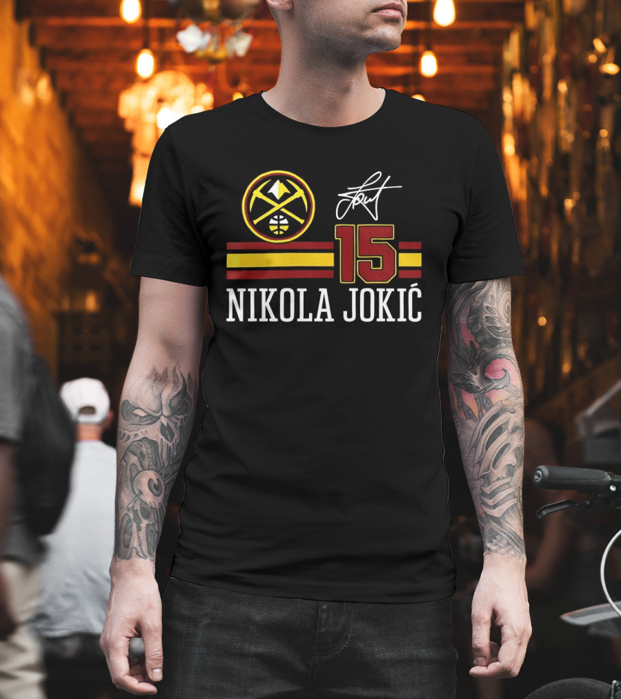 Nikola Jokić 15 Denver Nuggets NBA Signature T-Shirt