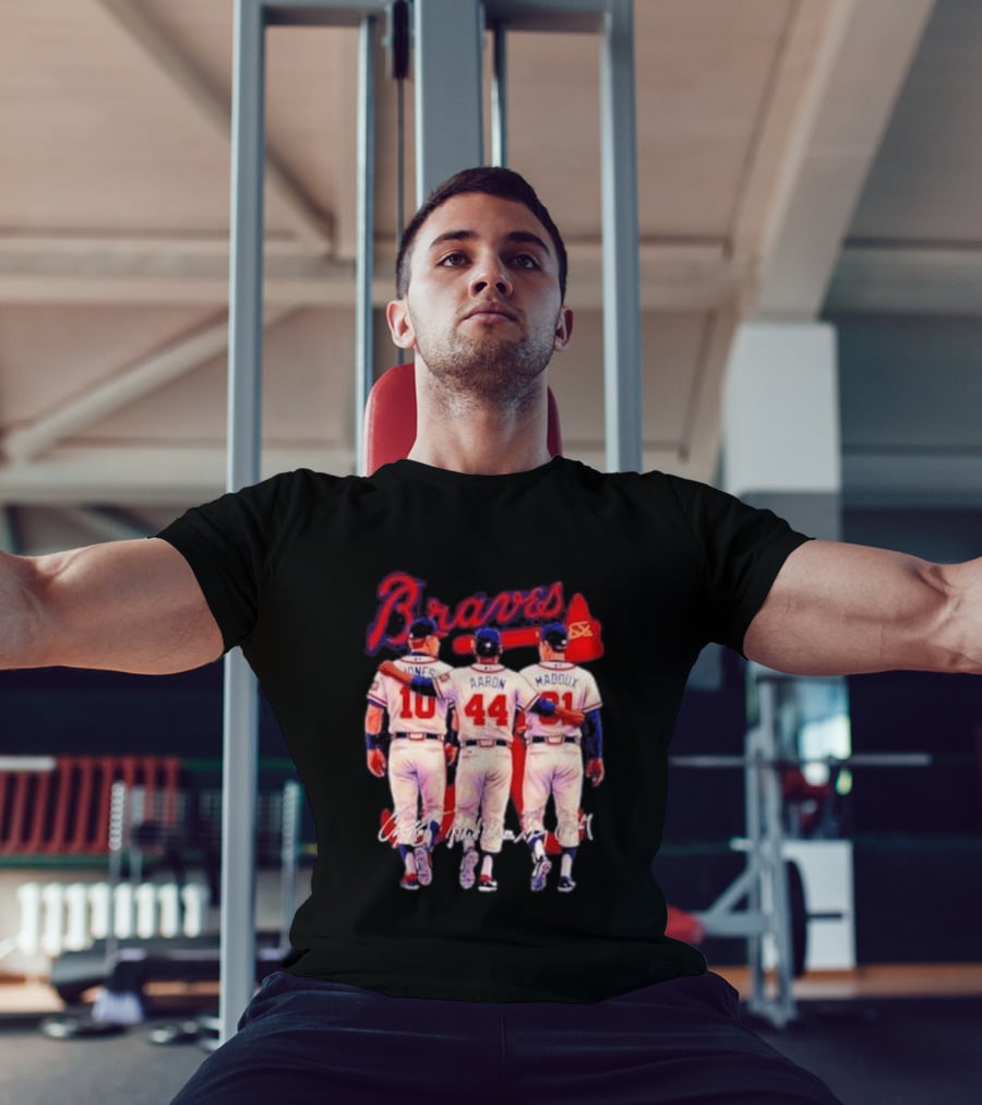 Atlanta Braves Jones Aaron Maddux Iconic Baseball Legends T-Shirt