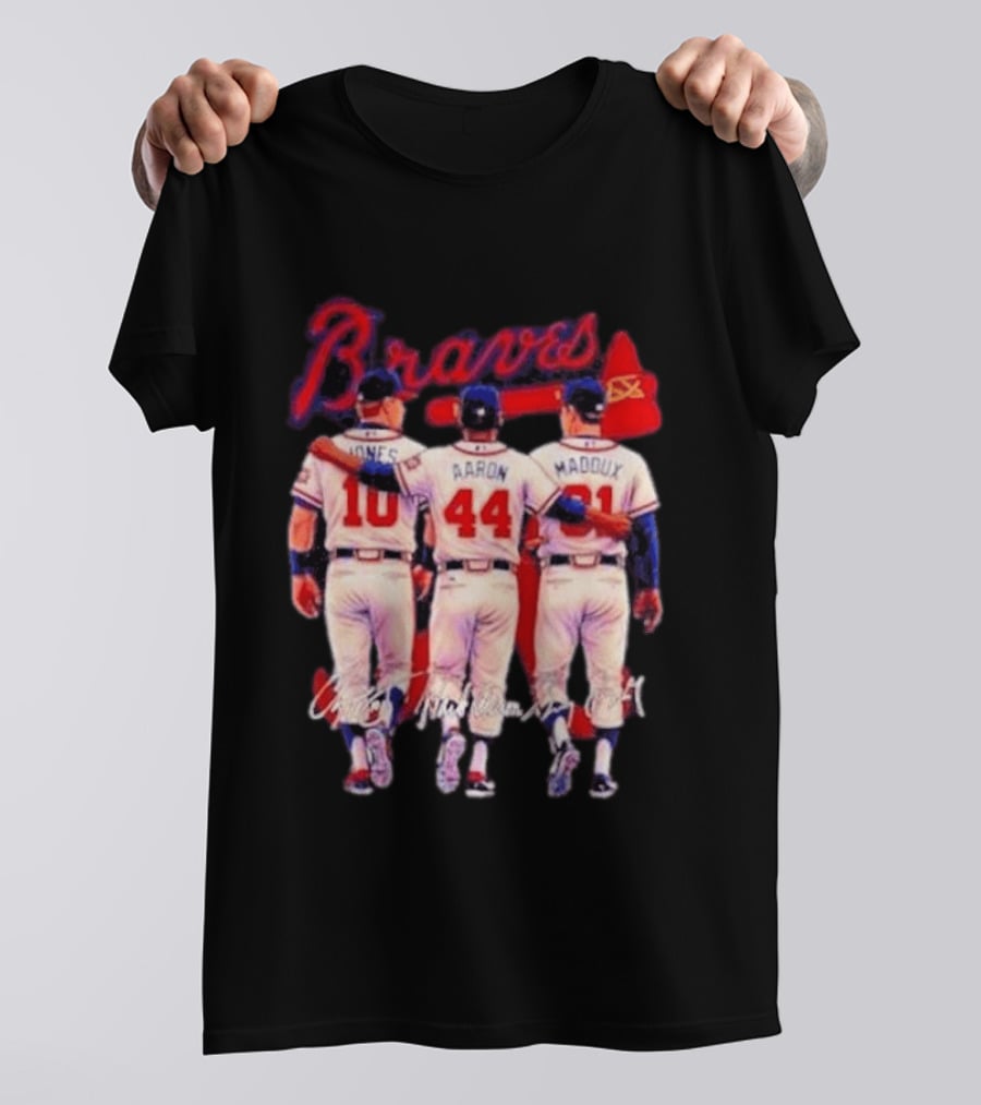 Atlanta Braves Jones Aaron Maddux Iconic Baseball Legends T-Shirt
