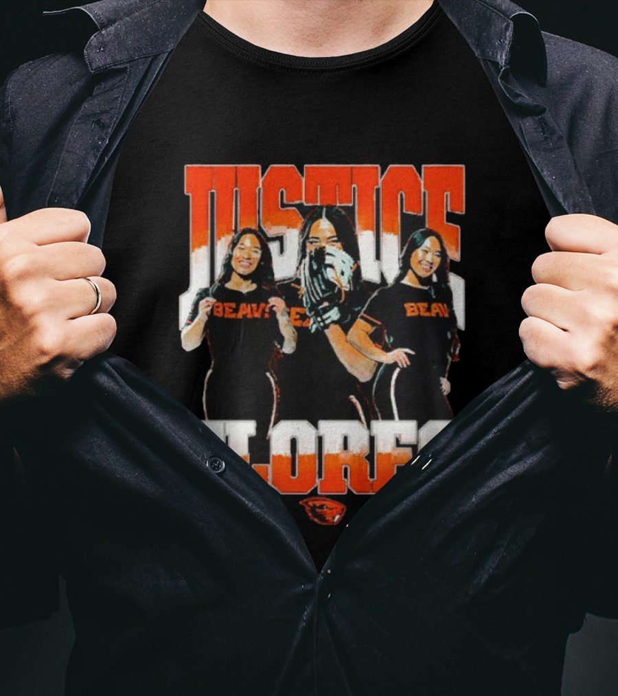Justice Flores Beavers NCAA Oregon State Softball Player Collage T-Shirt