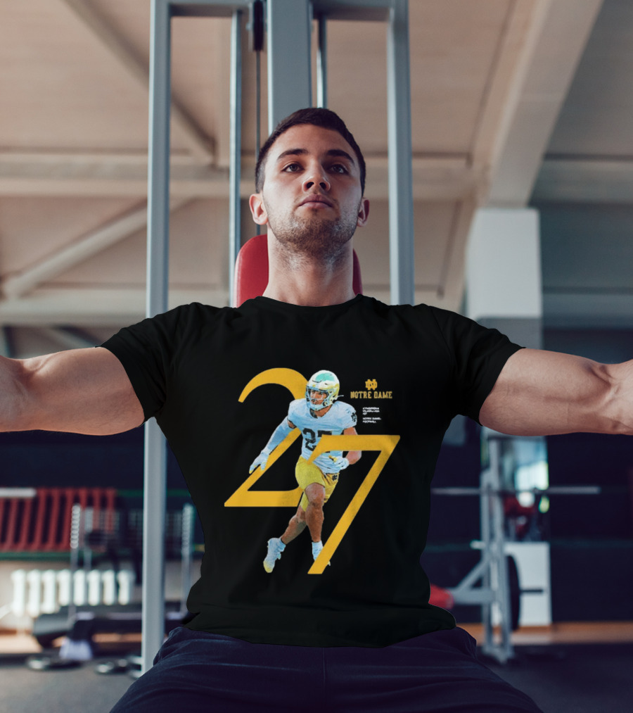 Kyngstonn Viliamu Asa 27 Notre Dame Fighting Irish Football Player T-Shirt