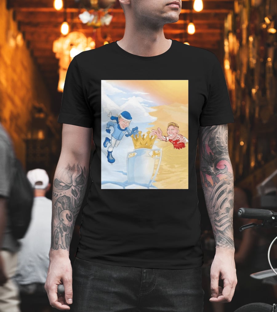 Manchester City Versus Arsenal April 2026 Premier League Title Showdown Cartoon T-Shirt