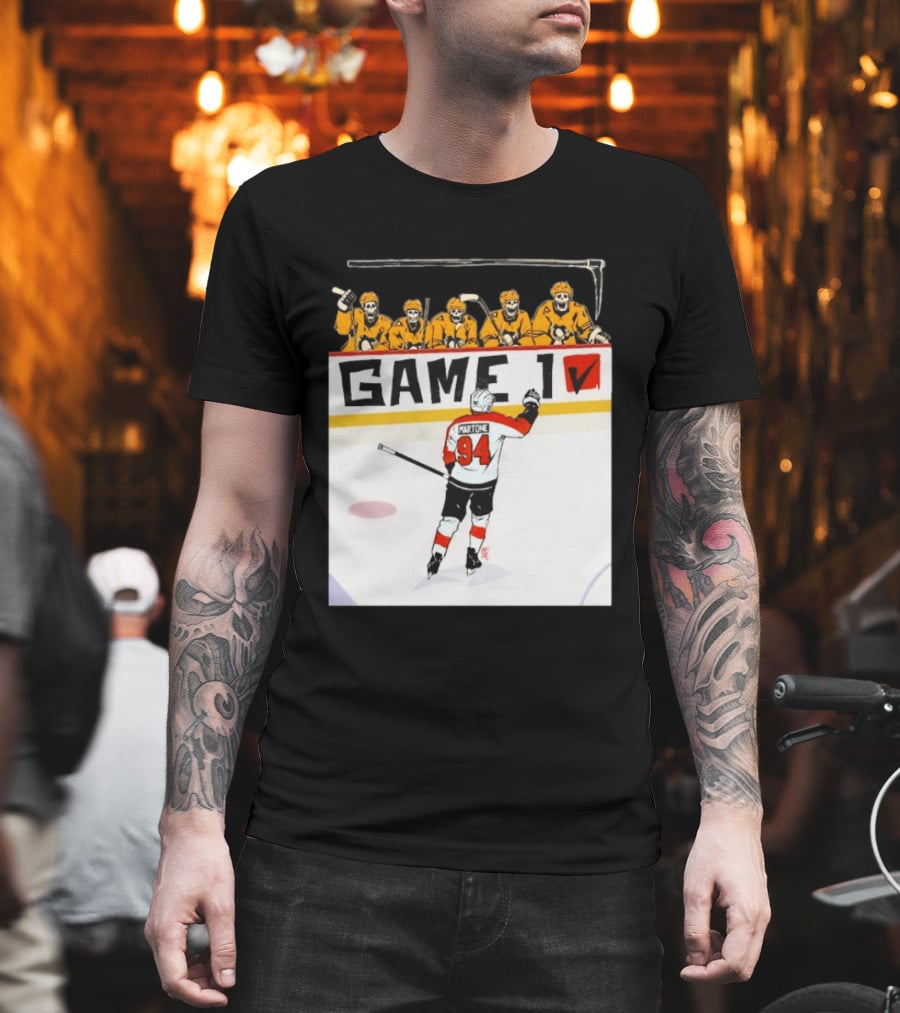 Philadelphia Flyers Porter Martone Celebrates Game 1 Win Over Pittsburgh Penguins T-Shirt