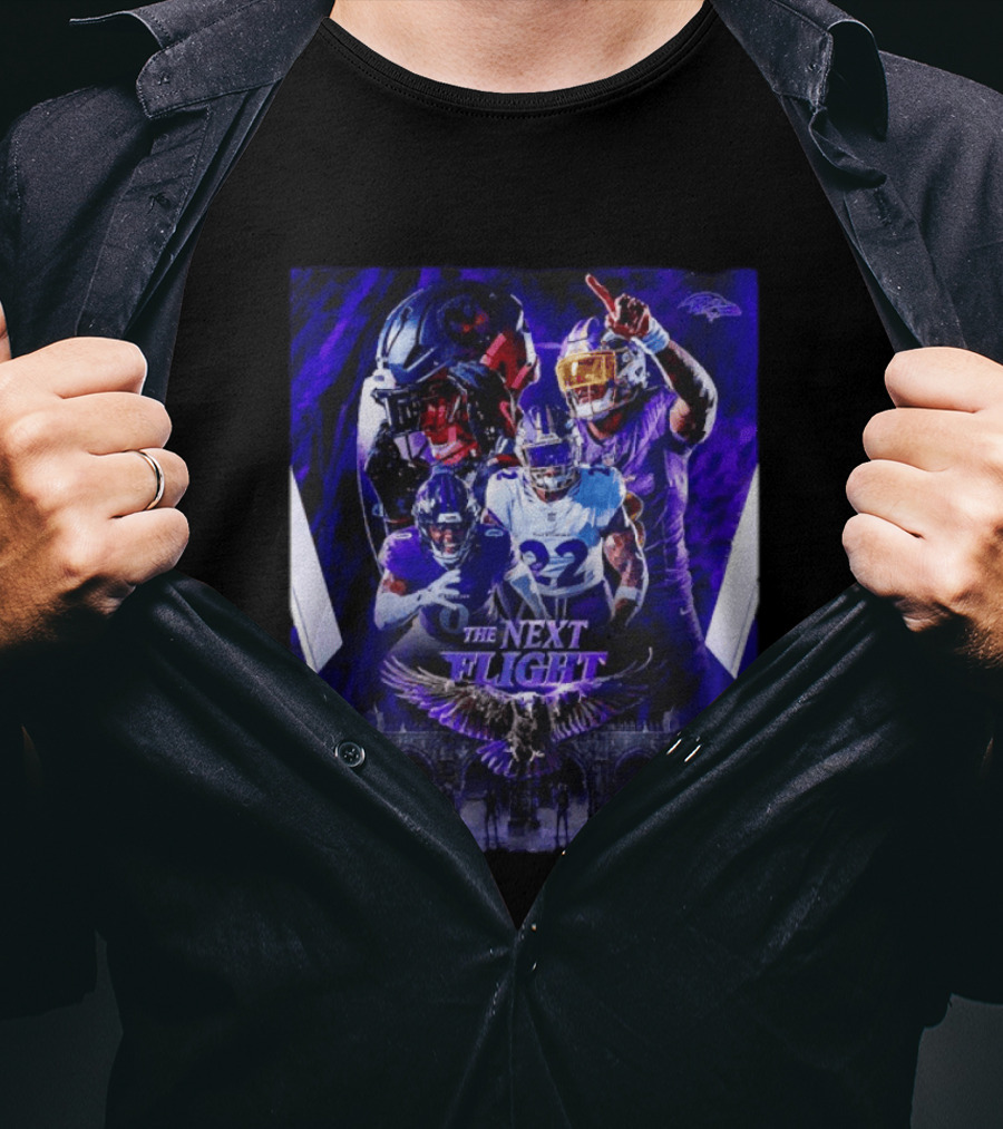 The Next Flight Baltimore Ravens 2026 Season NFL Team Players Ravens Fans T-Shirt