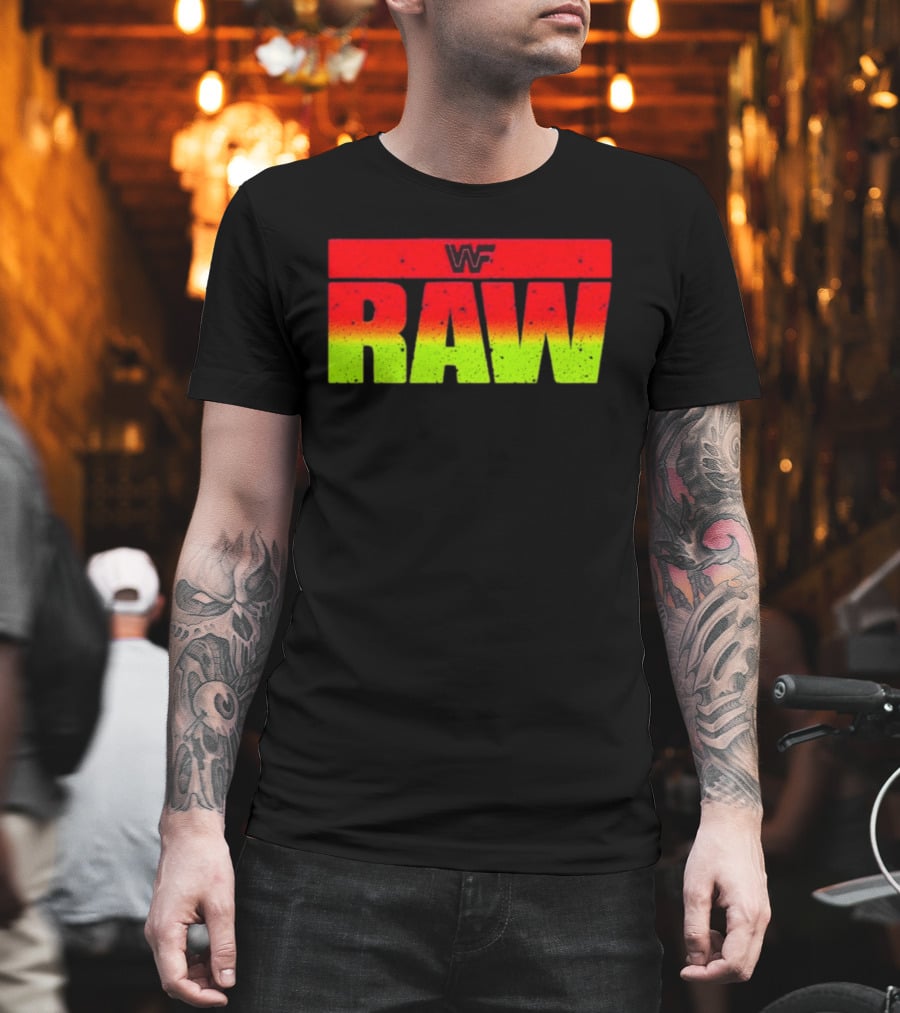 WWF RAW Vintage Style Classic Logo Retro Wrestling T-Shirt