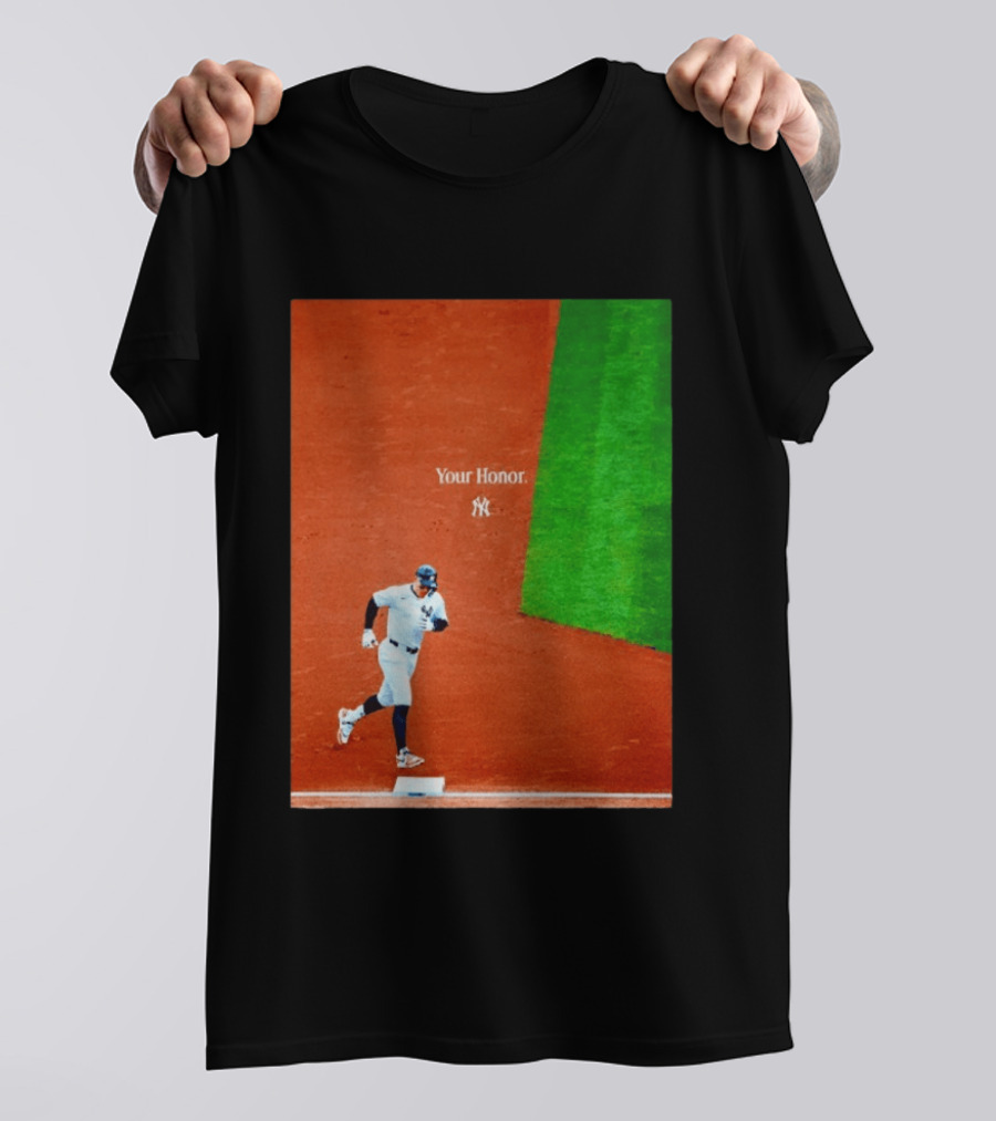 Your Honor Aaron Judge New York Yankees Rounding Bases NY Yankees T-Shirt