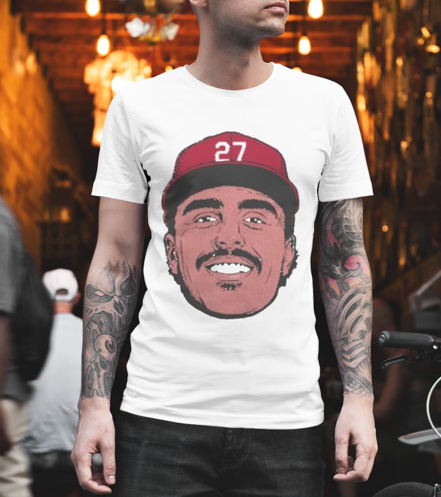Sal Stewart Cincinnati 27 Big Face Caricature T-Shirt